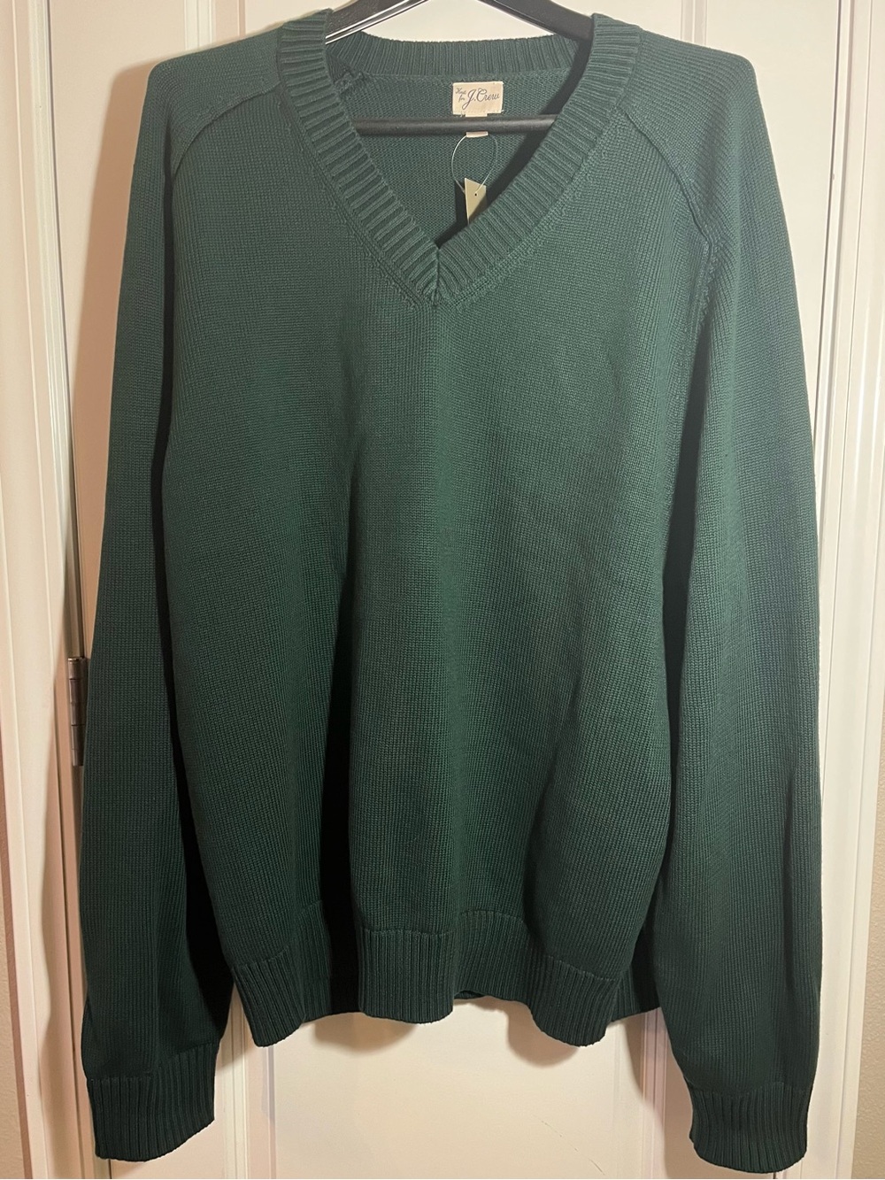 J. Crew Heritage 100% Cotton V-Neck NWT Sweater in Jcrew Green (Forest Green) XL